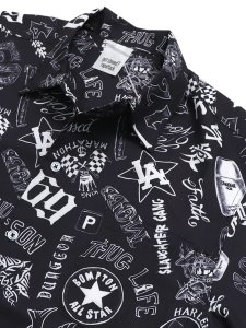 画像3: 【送料無料】Rap Attack RAPPER'S TATTOO HALF SLEEVE SHIRT BLACK (3)