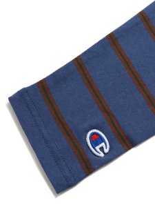 画像4: 【SALE】【KIDS】CHAMPION KIDS BORDER L/S TEE-INK BLUE (4)