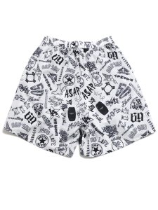画像2: 【送料無料】Rap Attack RAPPER'S TATTOO SHORTS WHITE (2)