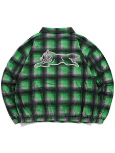 画像2: 【SALE】【送料無料】ICECREAM APPLIQUE LOGO FLANNEL CHECK ZIP UP SHIRT (2)