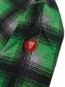 画像6: 【SALE】【送料無料】ICECREAM APPLIQUE LOGO FLANNEL CHECK ZIP UP SHIRT (6)