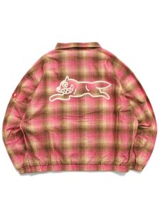 画像2: 【送料無料】ICECREAM APPLIQUE LOGO FLANNEL CHECK ZIP UP SHIRT (2)