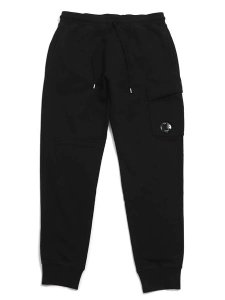 画像1: 【送料無料】C.P.COMPANY BRS EMZ DIAG FLC SWEAT CARGO PANT BLACK (1)