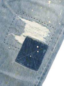 画像6: 【送料無料】AVIREX 13.5oz DENIM PANTS REPAIR CUSTOM W USED (6)