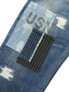 画像7: 【送料無料】AVIREX 13.5oz DENIM PANTS REPAIR CUSTOM USED (7)