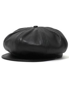 画像1: 【送料無料】SCHOTT LEATHER NEWSBOY CAP (1)