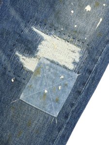 画像6: 【送料無料】AVIREX 13.5oz DENIM PANTS REPAIR CUSTOM USED (6)