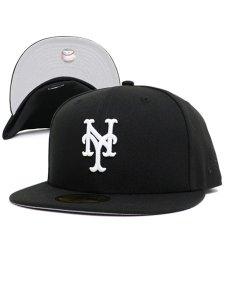 画像1: NEW ERA 59FIFTY CS METS U/GREY FB BLACK/WHITE (1)