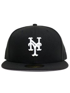 画像2: NEW ERA 59FIFTY CS METS U/GREY FB BLACK/WHITE (2)