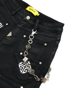 画像3: 【送料無料】GUAPI OBSIDIAN BLACK DICE FLARED DENIM (3)
