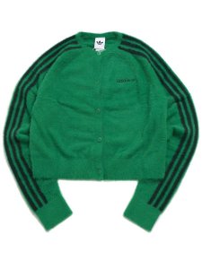 画像1: 【送料無料】ADIDAS WMNS FLUFFY KNITTED CARDIGAN-GREEN (1)