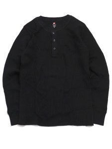 画像1: Hanes L/S THERMAL TOP HENLEY NECK (1)