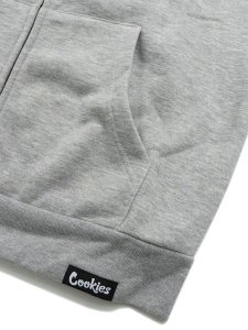 画像4: 【送料無料】COOKIES CLOTHING LOGO TWILL APPLIQUE ZIP HOODIE GYHTR/BLK (4)