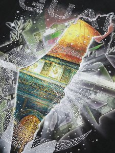 画像4: 【送料無料】GUAPI BLACK FREE PALESTINE TEE (4)