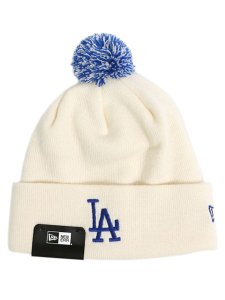 画像1: NEW ERA POM PON KNIT DODGERS OFF WHITE (1)