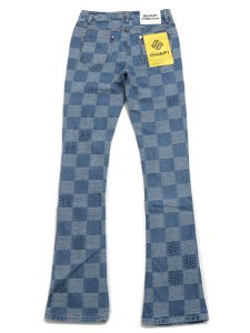 画像2: 【送料無料】GUAPI AQUA BLUE CHECKERBOARD DENIM (2)