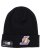 画像1: NEW ERA BASIC CUFF KNIT 4 LEAGUE LAKERS BLACK (1)