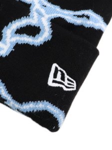 画像3: NEW ERA BASIC CUFF KNIT LIGHTNING BLACK/SKY BLUE (3)