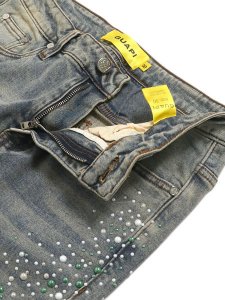 画像4: 【送料無料】GUAPI VINTAGE OLIVE PEARLS DENIM (4)