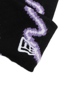 画像3: NEW ERA BASIC CUFF KNIT LIGHTNING BLACK/LT PURPLE (3)