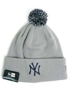 画像1: NEW ERA POM PON KNIT YANKEES GREY (1)