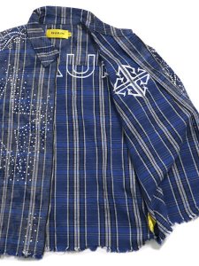 画像6: 【送料無料】GUAPI ROYAL BLUE STARS FLANNEL JACKET (6)