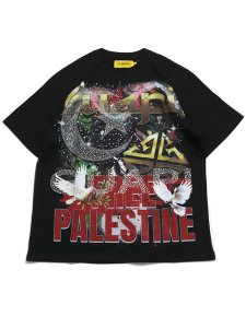 画像1: 【送料無料】GUAPI BLACK FREE PALESTINE TEE (1)