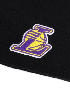 画像3: NEW ERA BASIC CUFF KNIT 4 LEAGUE LAKERS BLACK (3)