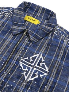 画像3: 【送料無料】GUAPI ROYAL BLUE STARS FLANNEL JACKET (3)
