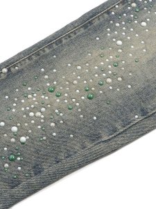 画像6: 【送料無料】GUAPI VINTAGE OLIVE PEARLS DENIM (6)