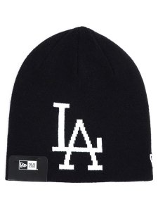 画像1: NEW ERA BASIC BEANIE JACQUARD LOGO DODGERS BLACK (1)