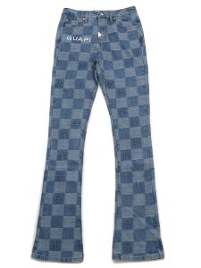 画像1: 【送料無料】GUAPI AQUA BLUE CHECKERBOARD DENIM (1)