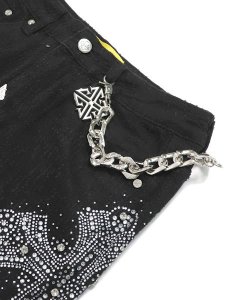 画像4: 【送料無料】GUAPI OBSIDIAN BLACK DISTRESSED CROSS DENIM (4)