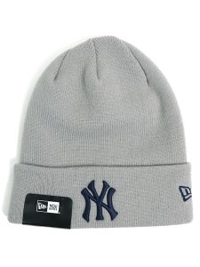 画像1: NEW ERA BASIC CUFF KNIT YANKEES LIGHT GREY (1)