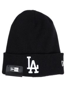 画像1: NEW ERA BASIC CUFF KNIT DODGERS BLACK (1)