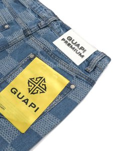 画像6: 【送料無料】GUAPI AQUA BLUE CHECKERBOARD DENIM (6)
