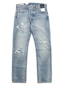 画像1: 【送料無料】LEVI'S 501 ORIGINAL JEANS-TURQUOISE RIVET DX SELV (1)