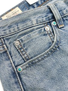 画像6: 【送料無料】LEVI'S 501 ORIGINAL JEANS-TURQUOISE RIVET DX SELV (6)
