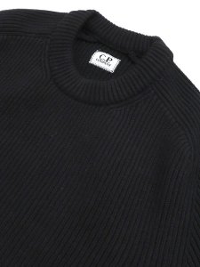 画像3: 【送料無料】C.P.COMPANY FULL RIB CREWNECK SWEATER BLACK (3)
