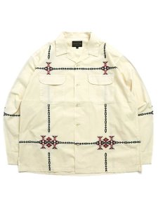 画像1: 【送料無料】PENDLETON L/S GARMENT DYE EMB OP COLLAR SHIRT IVORY (1)