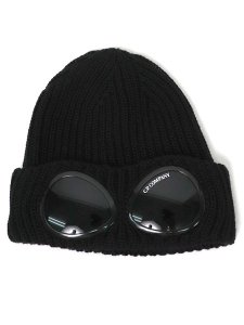 画像1: 【送料無料】C.P.COMPANY ACC KNIT CAP IN EF WOOL BLACK (1)