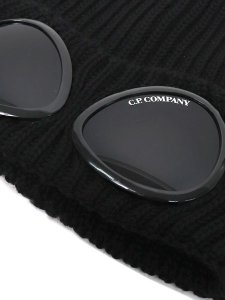 画像3: 【送料無料】C.P.COMPANY ACC KNIT CAP IN EF WOOL BLACK (3)