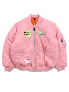 画像1: 【送料無料】BILLIONAIRE BOYS CLUB EMBROIDERED LOGO MA-1 PINK (1)