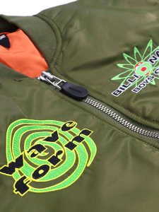 画像3: 【送料無料】BILLIONAIRE BOYS CLUB EMBROIDERED LOGO MA-1 OD (3)