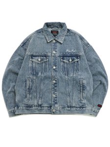 画像1: 【送料無料】FUBU STUDS DENIM JACKET L.BLUE (1)