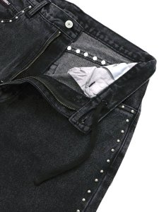 画像4: 【送料無料】FUBU STUDS DENIM PANTS BLACK (4)
