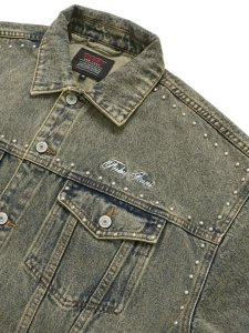 画像3: 【送料無料】FUBU STUDS DENIM JACKET BROWN (3)
