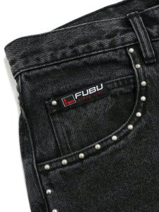 画像3: 【送料無料】FUBU STUDS DENIM PANTS BLACK (3)