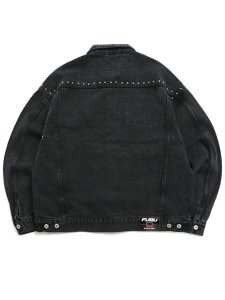 画像2: 【送料無料】FUBU STUDS DENIM JACKET BLACK (2)