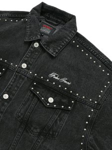 画像3: 【送料無料】FUBU STUDS DENIM JACKET BLACK (3)